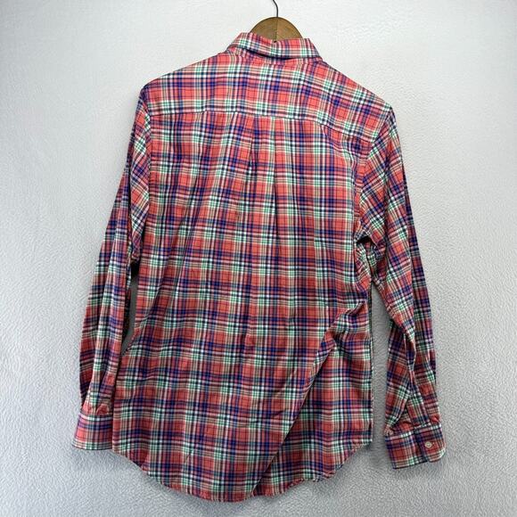 Vineyard Vines Shirt Men's Small pink Blue Green Houndstooth Slim Tucker Whale - Picture 8 of 10